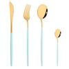 Drmfiy Pink Silver Stainless Steel Dinnerware Set Fork Knife Soup Ice Spoon Cutlery Set Western Flatware Kitchen Silverware Set