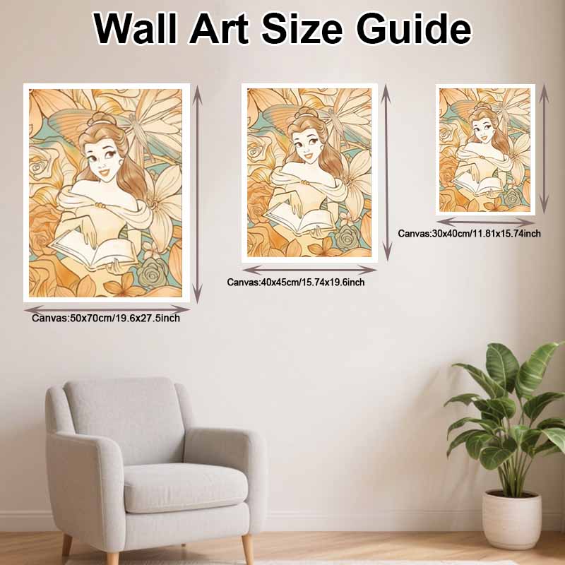 Disney Diamond Art Painting Kit Belle Reading Book Diamond Mosaic Pictures, Wall Art Crafts, Home Decor