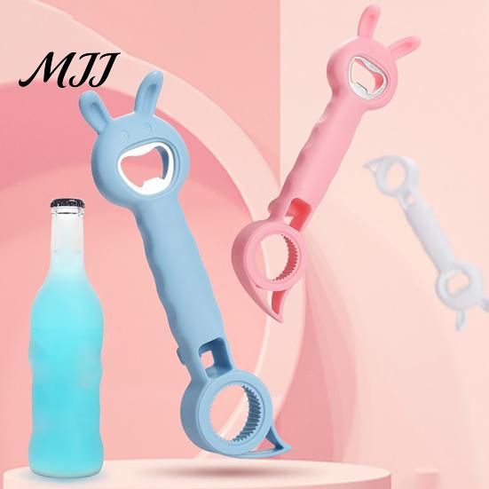 Gemakkelijke Grip Dopopener Konijnvormige Flesopener, Multifunctionele 4-in-1 Handmatige Dopverwijderaar, Duurzaam Keukengadget Comfortabel Handvat voor Kamperen En