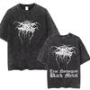 Gewaschenes Retro Klassisches Death Rock Print Baumwolle Herren Damen T-Shirt Sommer Herbst Täglich Outdoor Sport Lässig Locker Kurzarm