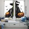Set Of 2 Horror Halloween Witch Skeleton Curtain Evil Bat Pumpkin Decoration Window Drapes Party Home Office Classroom Curtains Made Polyester