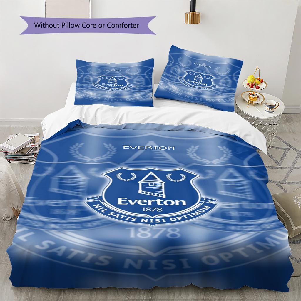 Everton Pattern Bedding Set Quilt Cover Pillowcase Home Decor Gift (1 * Duvet Cover + 2 * Pillowcase, Without Core)