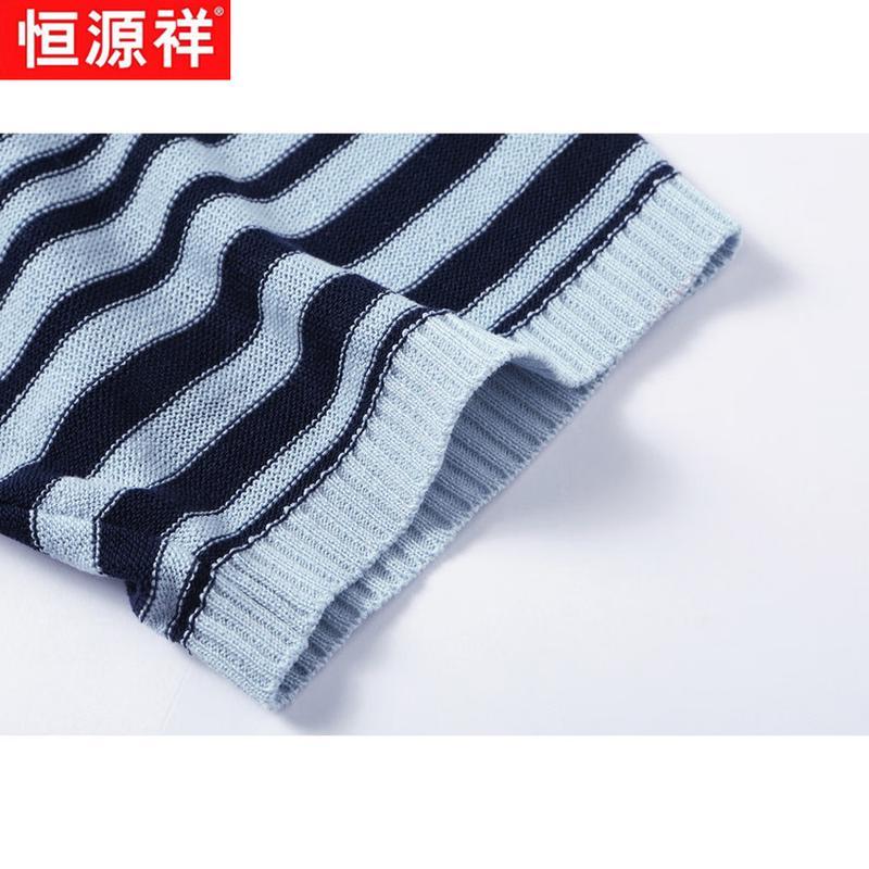 Hengyuanxiang Women's Summer Round Neck Striped Short Sleeve T-Shirt