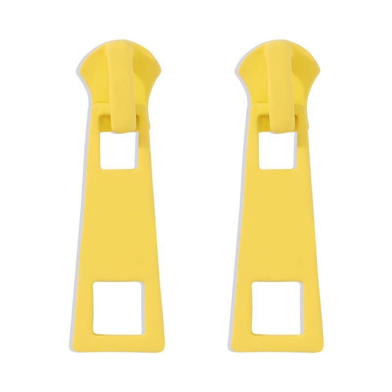 Украшения Творческие Простые Серьги-молнии Цветные Металлические Персонализированные Серьги Конфетных Цветов для Женщин 1Pcs жёлтый