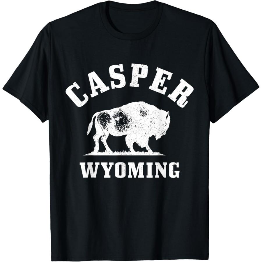 

Casper Wyoming Cowboy State Bison Buffalo Vintage Pride T-Shirt XXXXXL чорний