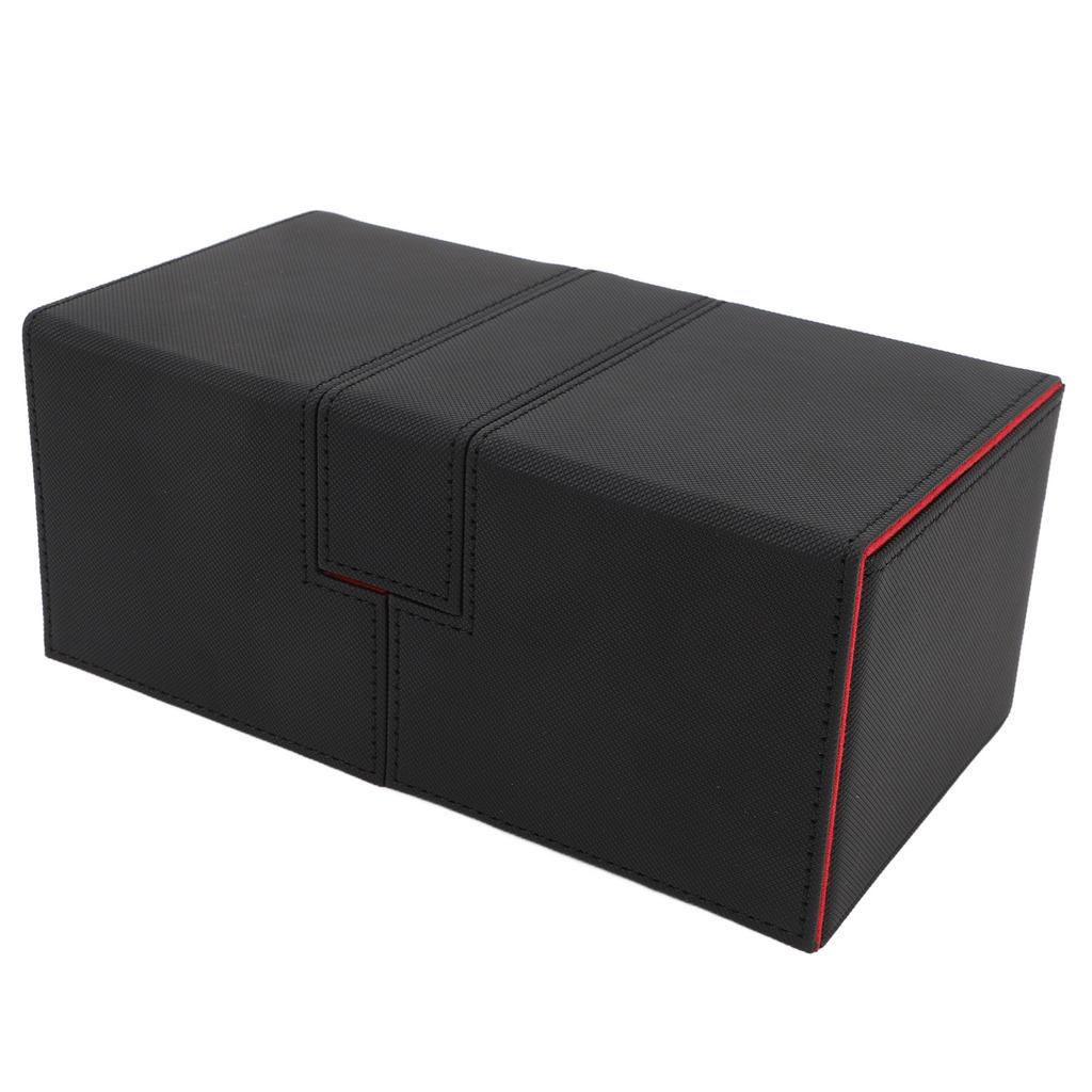 Caixa de Baralho com 3 Gavetas Grande Capacidade Fecho Magnético Couro PU Caixa de Armazenamento para Cartas de Jogo para Guardar Mais de 200 Cartas