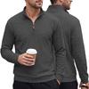 Men's American Twill Texture Half Zip Stand Collar Long Sleeve Pullover Sweatshirt Big & Tall Casual Top