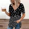 Women Square Neck Short Sleeve Blouse Watercolor Butterfly Floral Irregular Hem