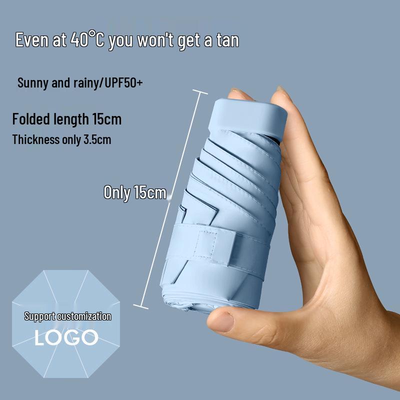 Compact Dual-Use UPF Anti-UV Magic Strap Card Umbrella