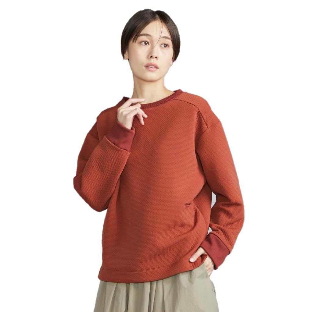 Mizuno Breath Thermo Ripple Quilted Pullover Outdoor Auburn Size S Jacket, Heat-Retaining Material, B2MCC710, Women's, Red,