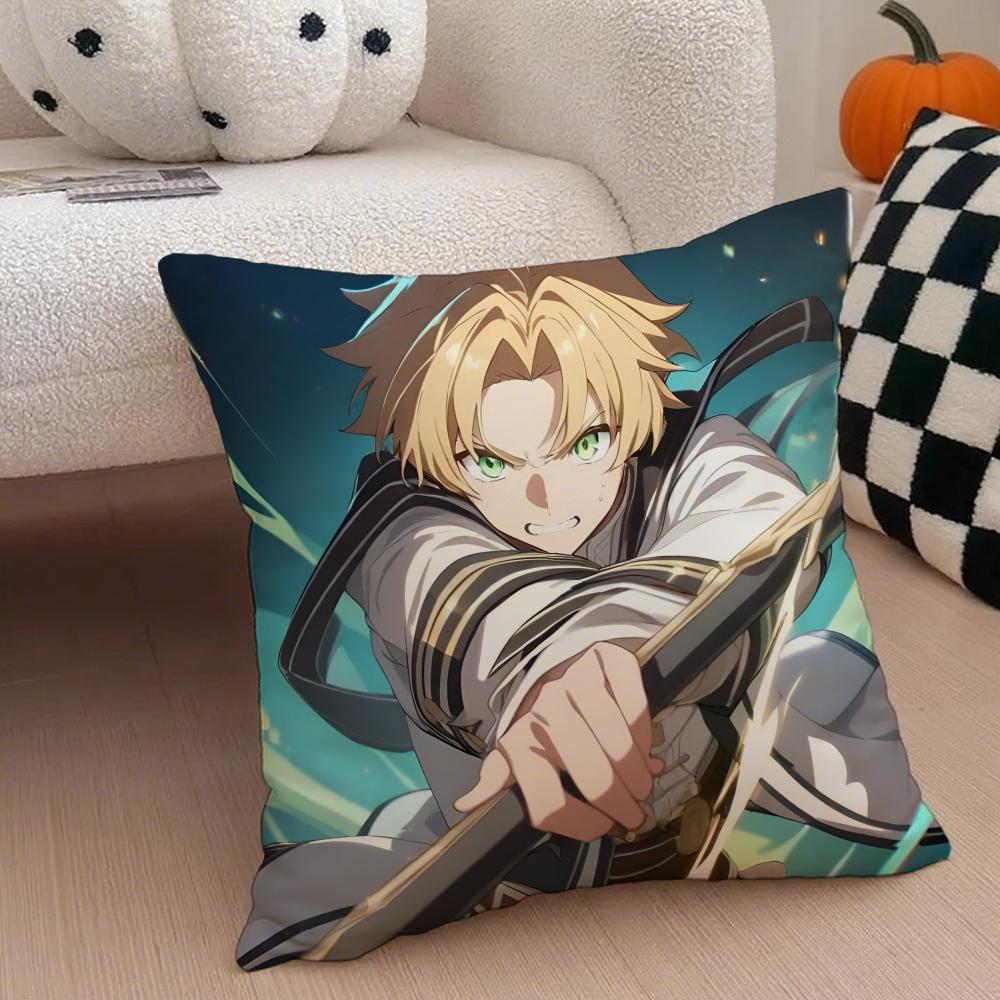 Anime M-Mushoku Tensei Pillow Case Anti-dustmite Pillowcase Invisible zipper silky short plush Sofa cushion cover