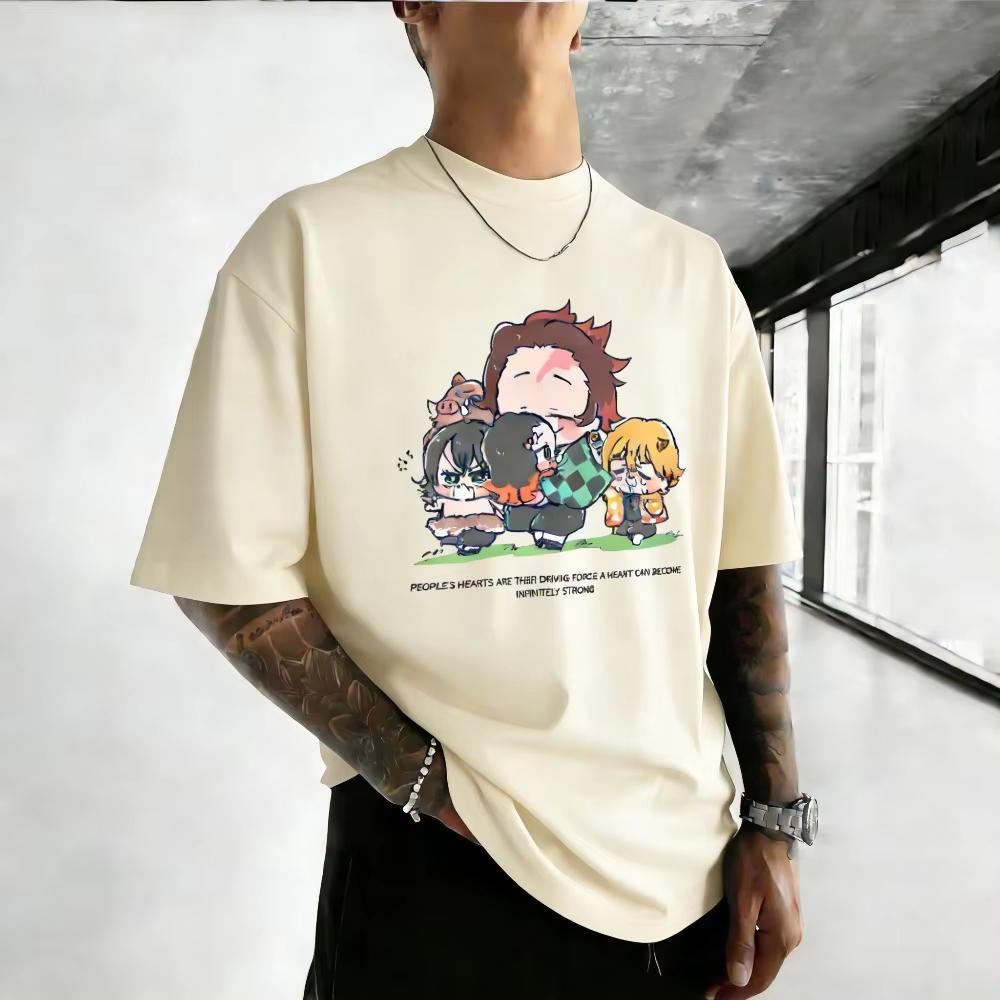Demon Slayer Karasuto Yamada Summer 2026 Harajuku Style Anime Print LooseSleeved Tshirt