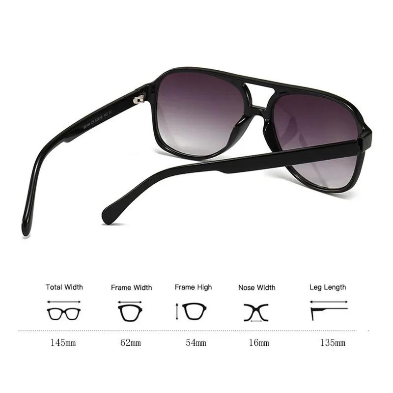 Aviator zonnebril met dubbele brug voor dames en heren, casual, modieus, anti-verblinding, ideaal voor autorijden, strand en reizen.