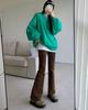 Women's American Retro Brown High-Waist Flared Jeans - Fall 2023 Trend