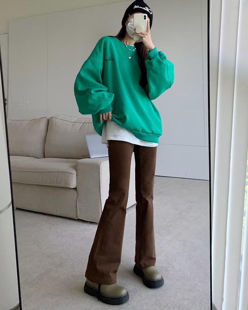 Women's American Retro Brown High-Waist Flared Jeans - Fall 2023 Trend