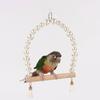 Parrots Bridge Hammock Swing Bridge Swing Standing Training Supplies Bridge Wood Hammock with Pearls Beads Toy