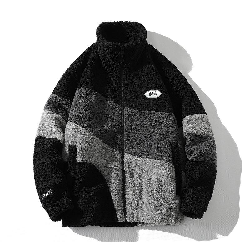 

Men s Color Block Lambswool Stand Collar Jacket - Autumn/Winter Edition XXXL (EU XL)