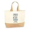 Jute Tote Bag - PLANETEE - Dalmatian 'I Can't' - Multicoloured - Natural Jute - Made In France