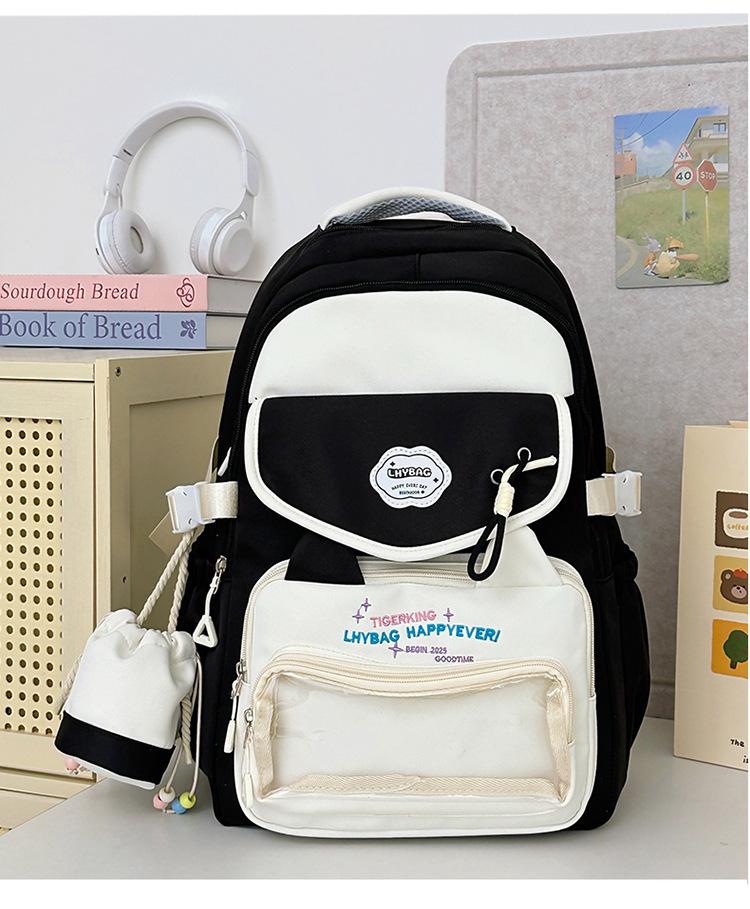 The Korean version of the schoolbag is fresh and painful, and the large-capacity female high school student campus has multiple compartments.
