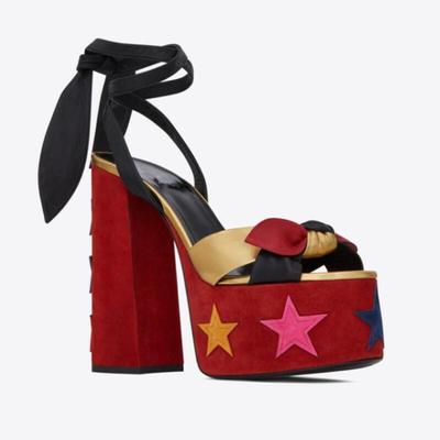 Neue Druck Damen Sandalen Hohe Plateaus Chunky Heels Schuhe Sommer Peeptoe Knöchelriemen High Heels Partyschuhe Sandalia