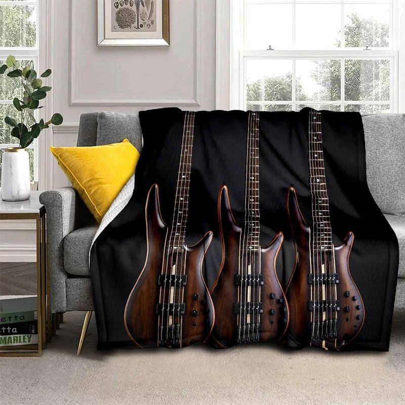 Electric Guitar 3D Classical Guitar Blanket,Soft Throw Blanket for Home Bedroom Bed Sofa Picnic Travel Office Cover Blanket Kids