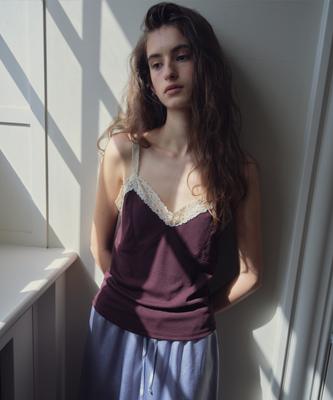 CITTA Lace Trim Camisole Top_Ctt3017(Wine)