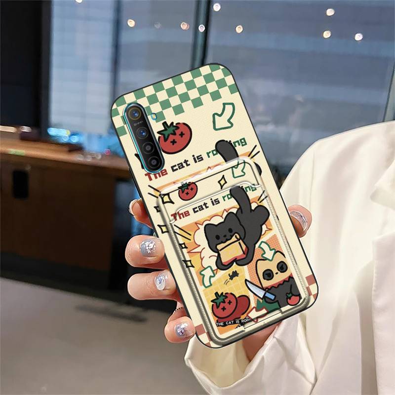 Full wrap Waterproof Phone Case For OPPO Realme X2/Realme XT/K5 Shockproof TPU Cute Card bag protective Card slot Cover
