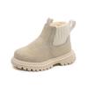 Matte PU Leather Trendy Winter Short Boots for Children Versatile Wear-resistant Chelsea Boots Warm School Shoes Girl Boy I10014