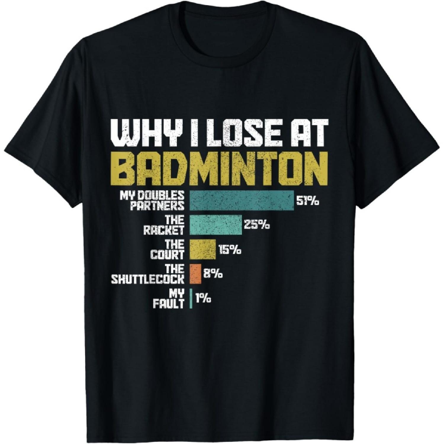 Badminton Player Why I Lose At Badminton Funny T-Shirt(1) S