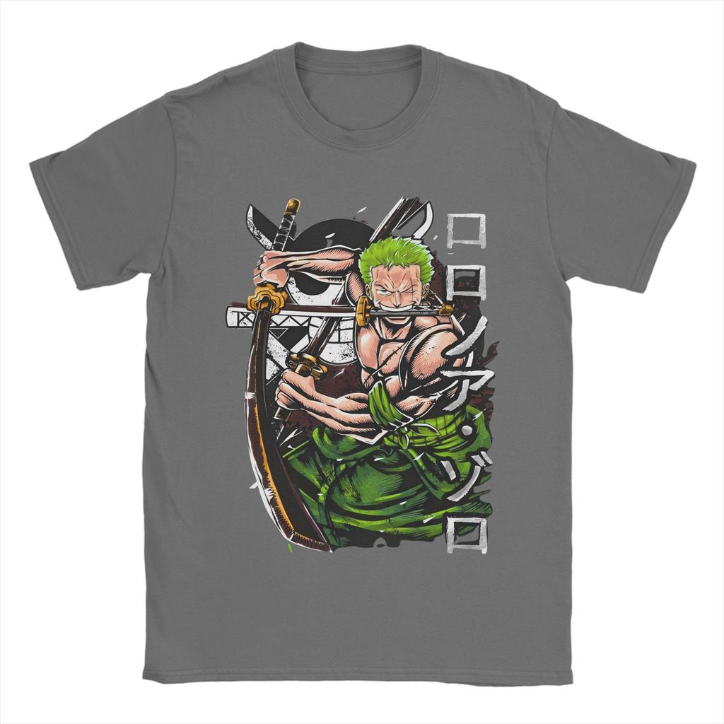 Unisexs Zoro T Shirt Ones Pieces Pure Cotton Clothing Vintage Short Sleeve Crew Neck Tee Shirt Plus Size Tshirt