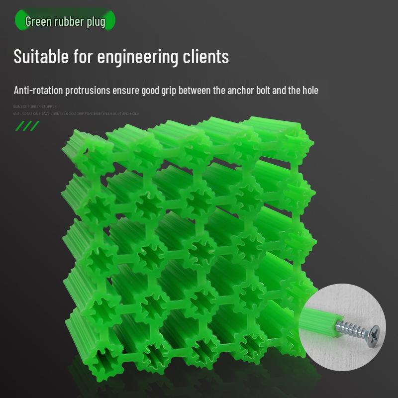 Green Plastic Expansion Tubes & Plugs: M6/M8 Wall and Wood Screw Anchors (6mm & 8mm)