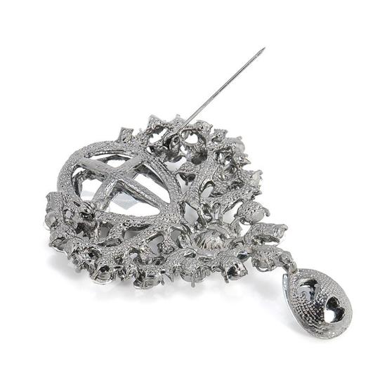 Spilla con Pendente a Goccia con Strass da Donna, Gioiello da Matrimonio, Regalo, Decorazione