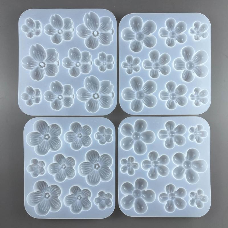 Five Petals Flower Silicone Mold Cherry Flower Epoxy Casting Mold Fragrant Gypsum Resin Mold for Car Pendant Ornament