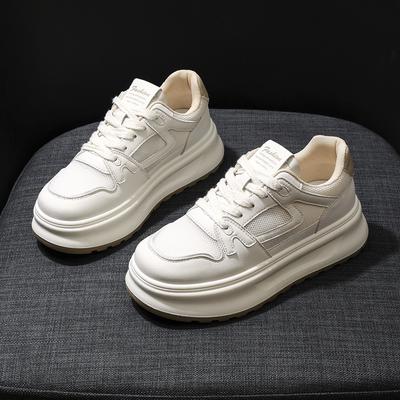 European Station 2025 Spring and Summer Muffin Thick-soled Breathable Mesh White Shoes Casual Sports Shoes Board Shoes Heightening Women's Shoes