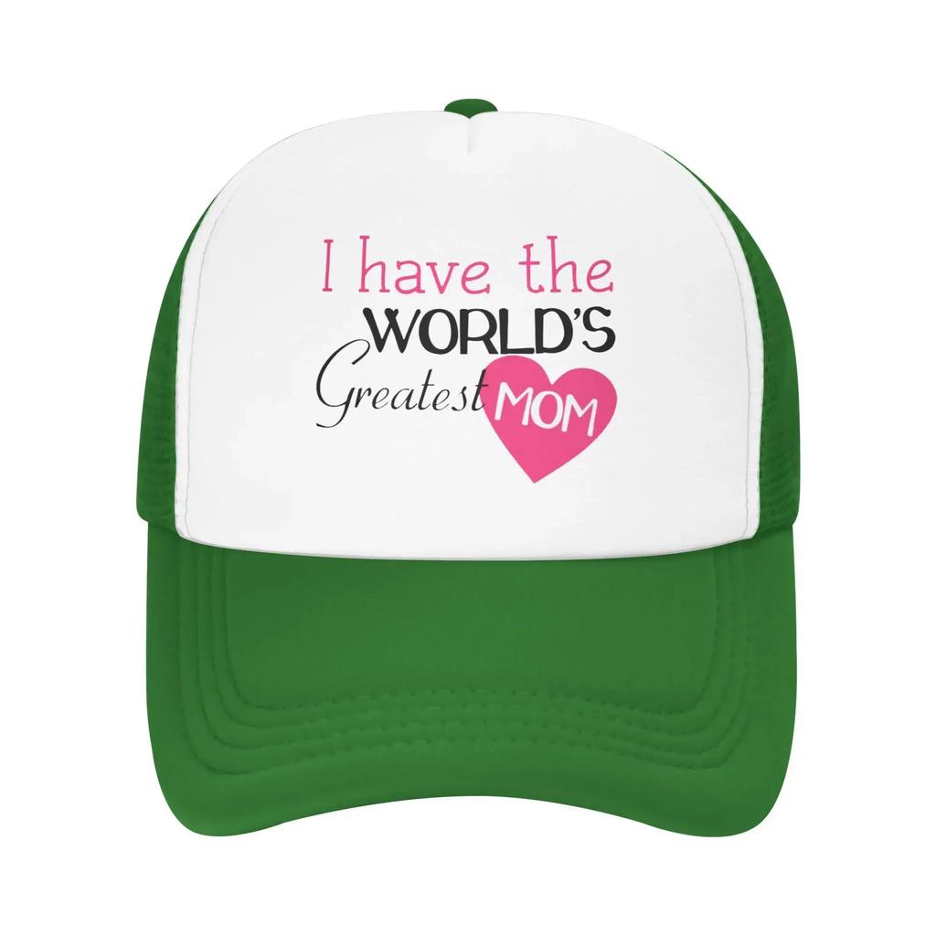I Have The World's Greatest Mom Custom Mesh Baseball Caps Women Men  Personalized Female Beach Coquette Hat Snapback Cap