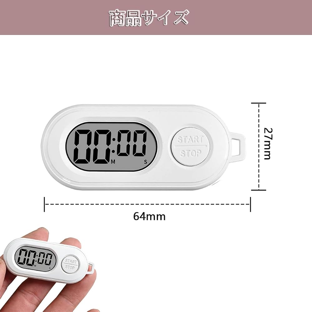 BTTime Sports Timer Stopwatch, Small LCD Display, Large Screen, Waterproof, Portable Study Timer,...