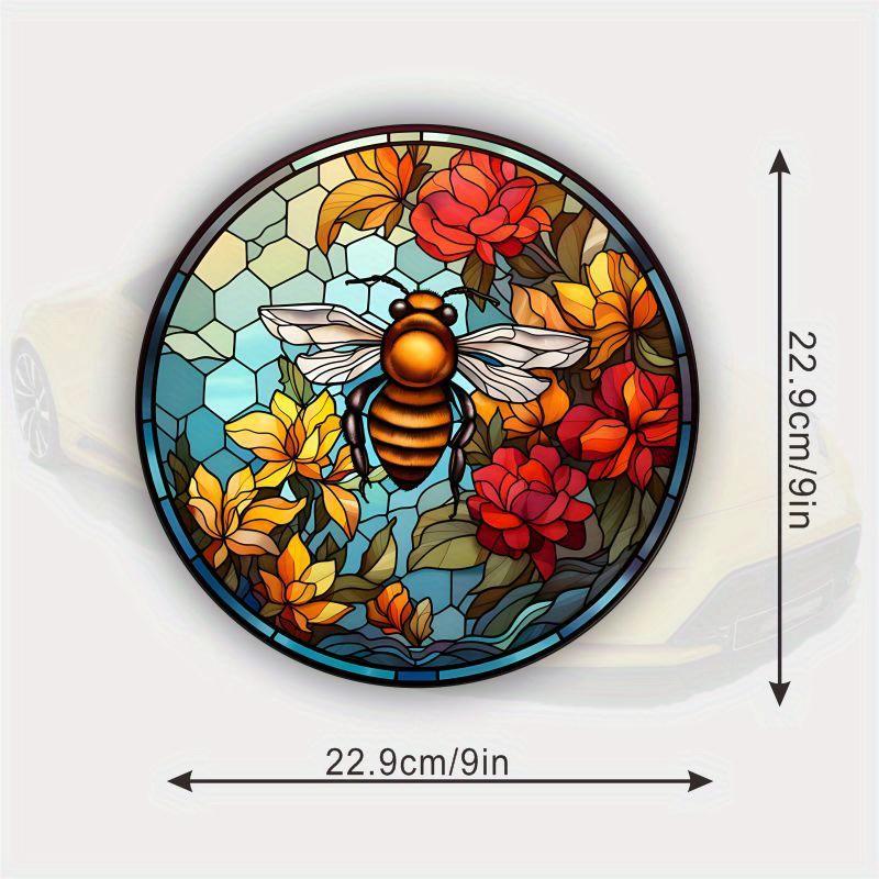1pc Car/ RV/ Home Decoration Static Cling Glass Sticker, Adhesive Free Window Sticker - Bee#56