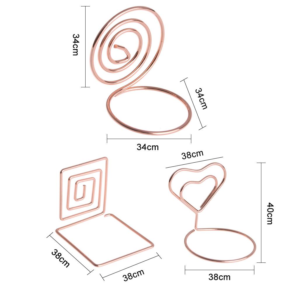 1PC Various Shapes Place Card Holder Table Metal Table Numbers Holder Paper Menu Clips Romantic Photo Holder Desktop Decoration