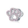 Bracciale Everlove in Argento Sterling s925 con Smalto Colorato a Forma di Zampa con Perline di Gatto e Cane
