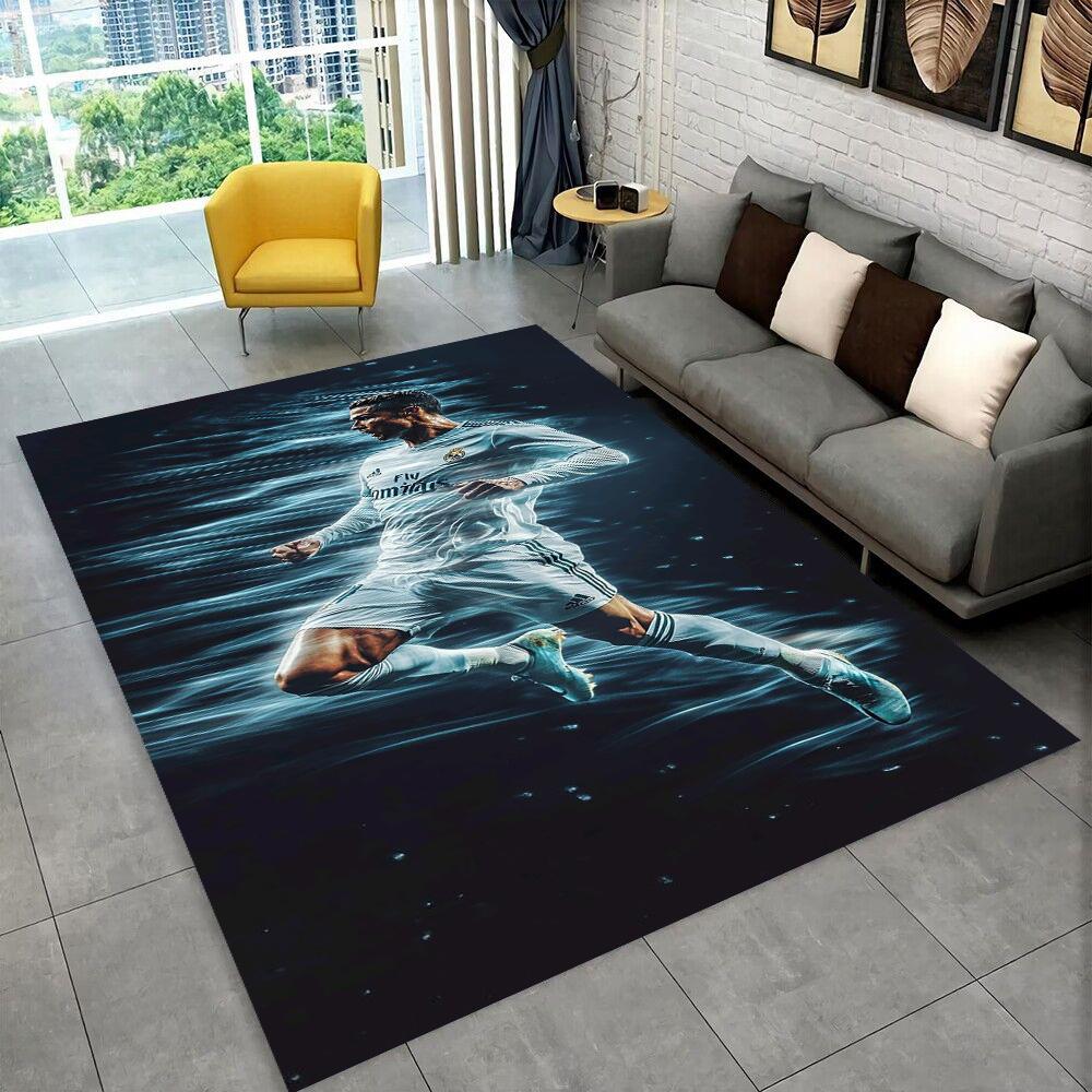 CR7 Goat Ronaldo Football Star Carpet Rug for Playroom Bedroom Living Room Sofa Home Decor,kids Area Rug Non-slip Floor Mat Gift