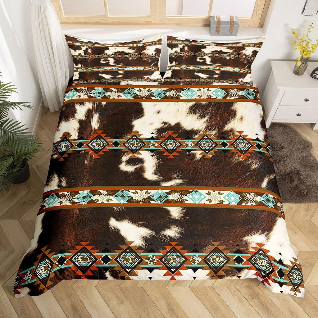 Comforter Highland Cow Flower Queen Size Bull Cattle Bedding Set Bedroom Decorative Western Funny Animal Comforter Set