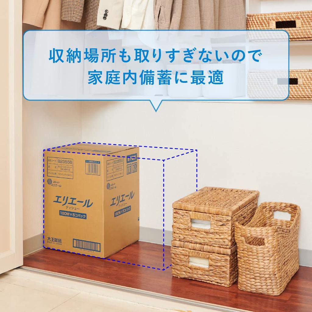 Elleair Box Tissue 180 Pairs X 30 Boxes Boxes X 6 Pulp (5 Packs) 100% [half Case]