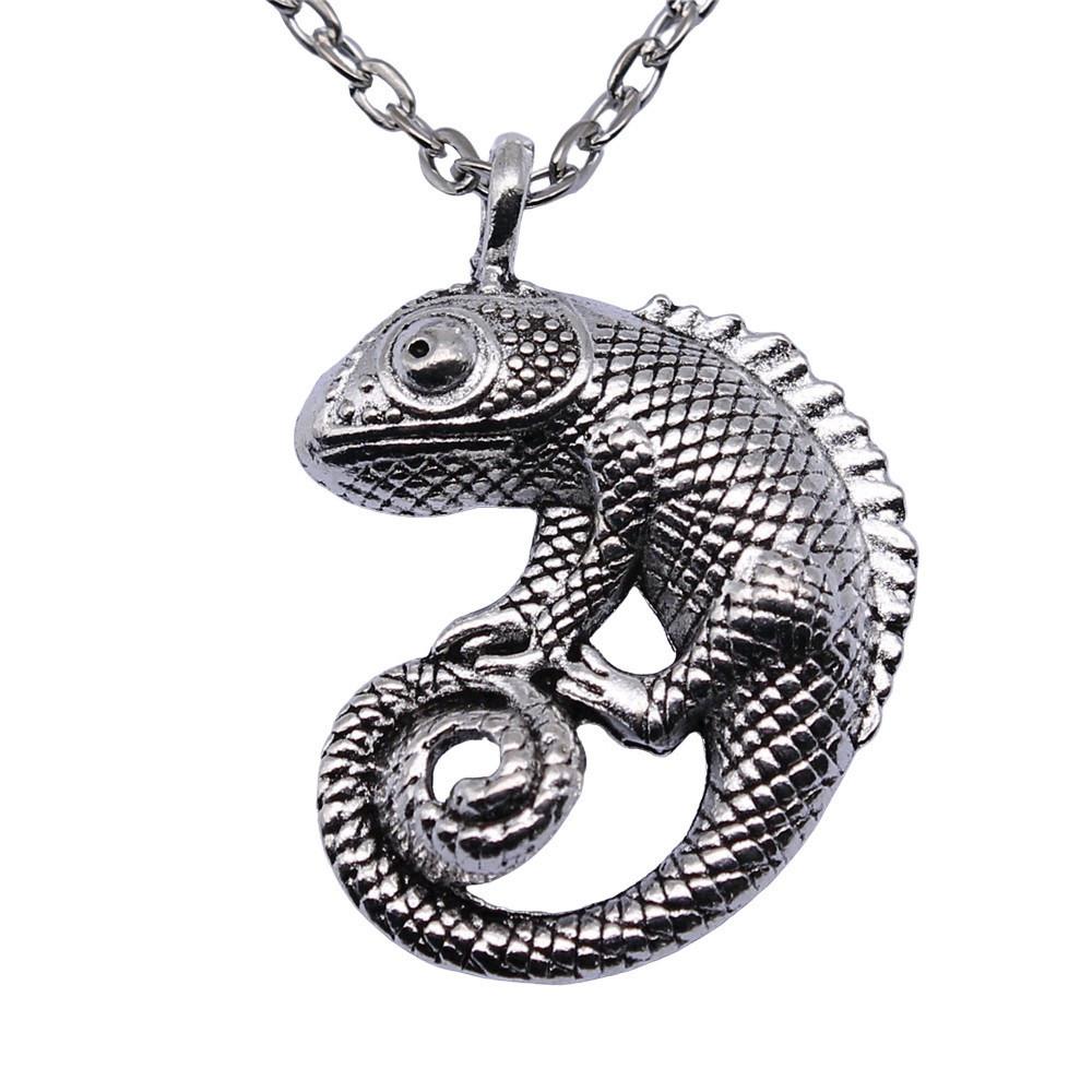 Snake Charm Necklace Dragon Minimalist Serpent Pendant For Women Grunge Aesthetic Jewelry 43cm Chain