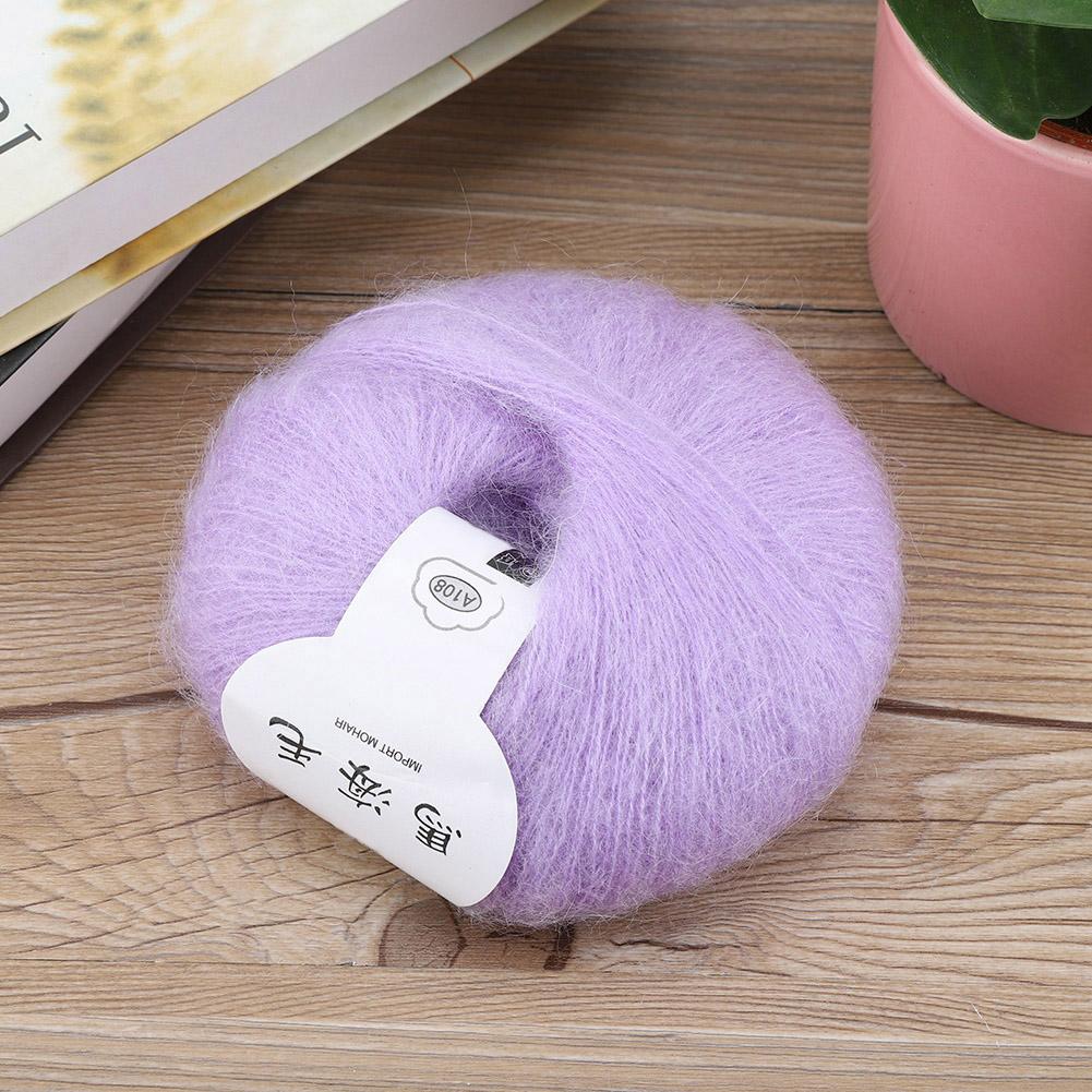 Weiches Mohair-Strickwollgarn, DIY-Schal, Häkelgarn, Zubehör (lila)