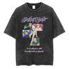 Parentchild Fashion Anime Comfortable Tshirt Jujutsu Kaisen Washed Tee Vintage Oversized Anime Graphic Men Casual Tops