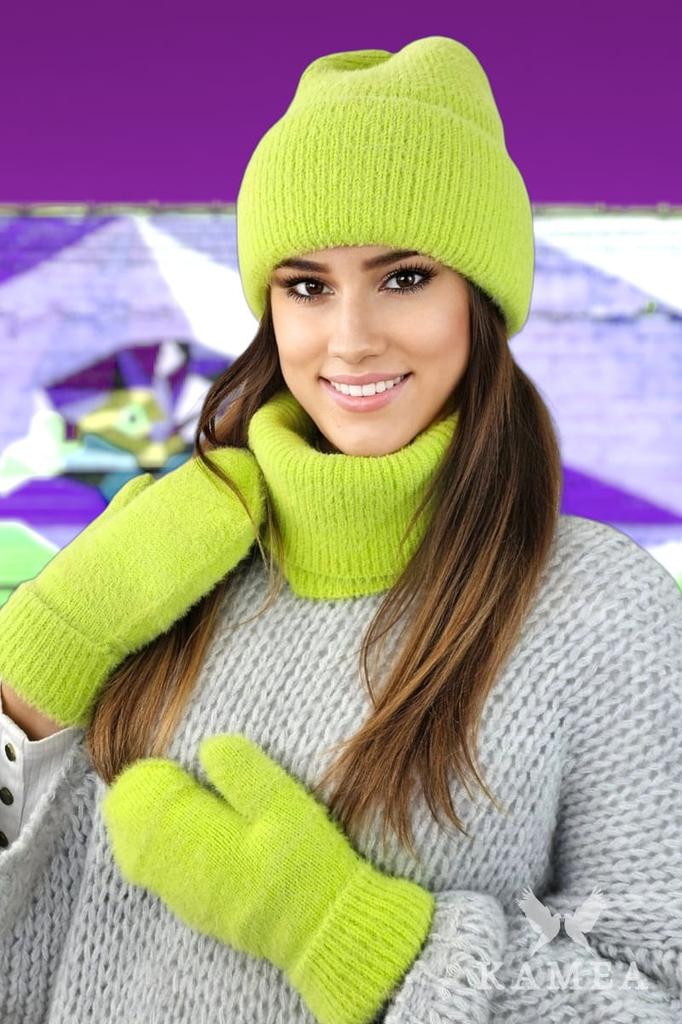 Benita Fleece-Lined Mittens, Lime