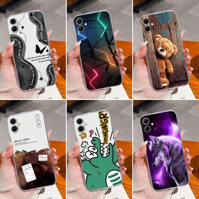 Kryt pre Samsung S24 FE M35 A16 A26 S25 Plus Ultra S25Ultra A06 A36 A56 F14 Pekná hviezdna obloha Roztomilý medvedík Protišmykový silikón Proti pádu Pre Samsung