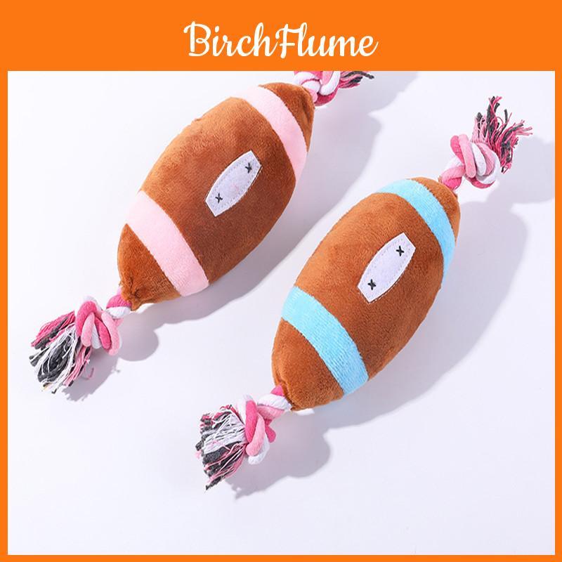 Durable Interactive Plush Dog Toy With Sound Cotton Rope Olive Football Design Wholesale