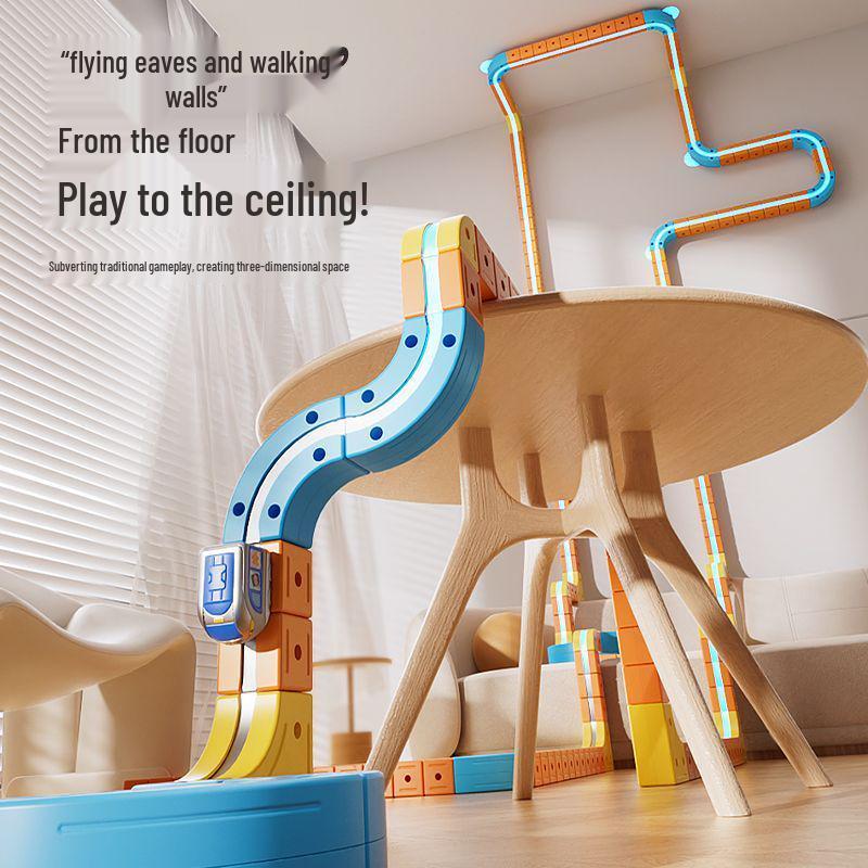 Magnetic Anti-Gravity Building Blocks: High-Speed Rail Track Toy for Kids