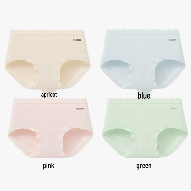 FitonTon Women's Seamless Pure Cotton Antibacterial Briefs 4-Pack